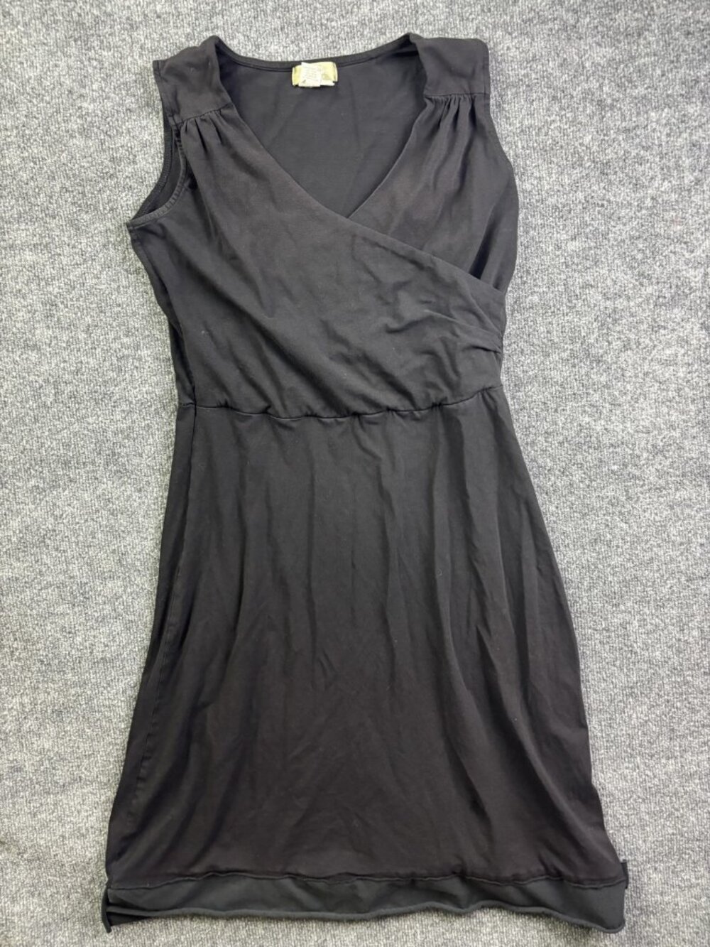 The Territory Ahead Dress Womens 6 Black Jersey Wrap Sleeveless V Neck Casual